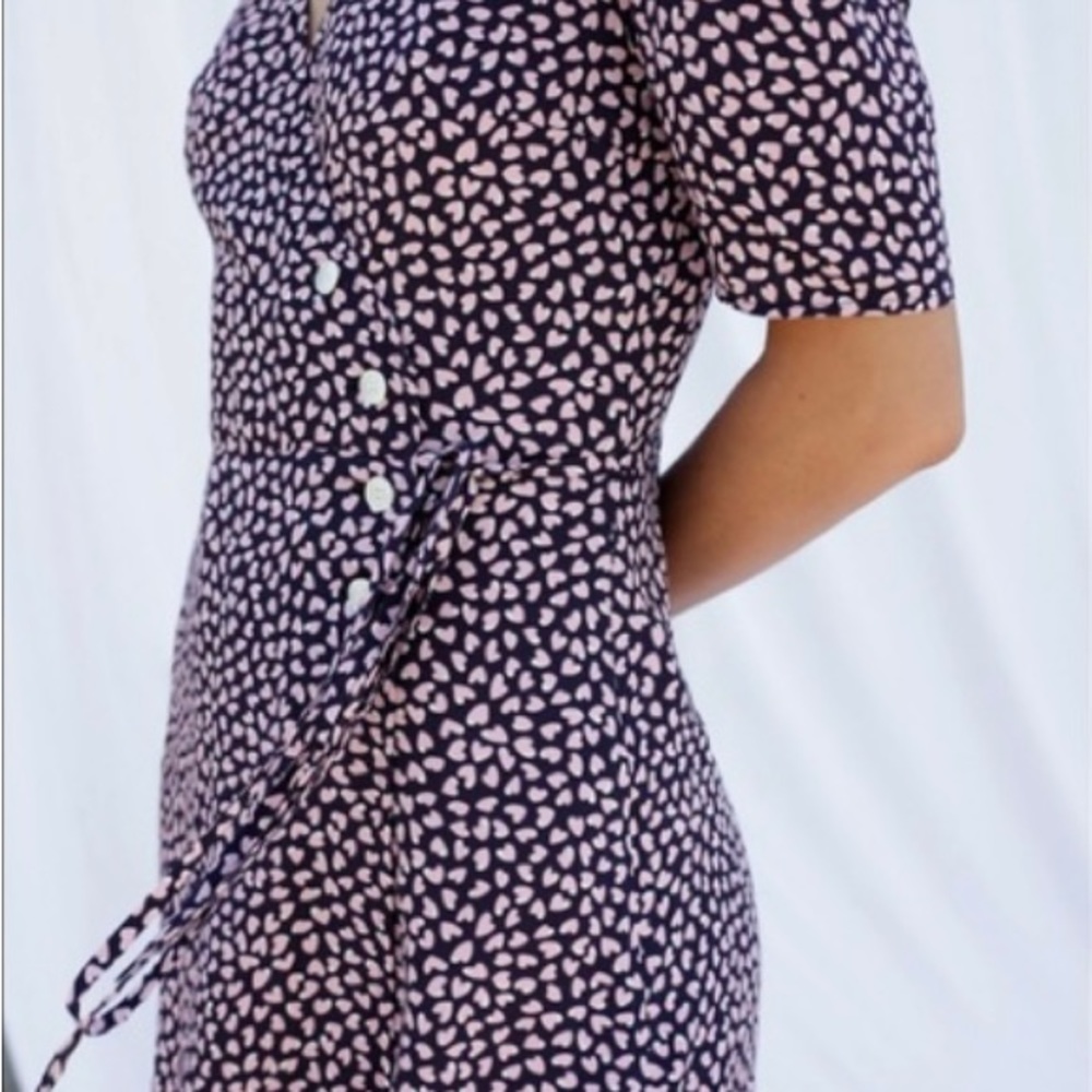 Rouje Gabin Marine Hearts Dress FR 36 NWT